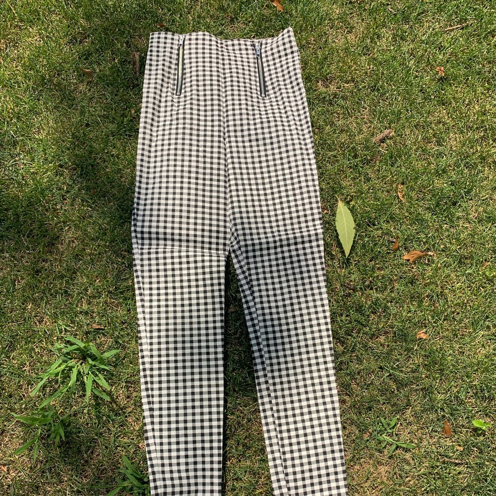 Gingham Straight Pants